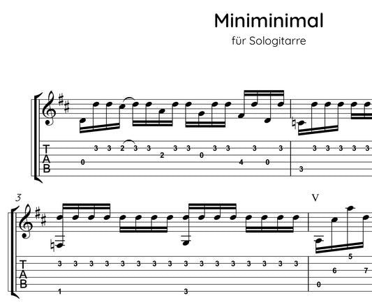 Miniminimal (Mittelschweres Stück für Gitarre)